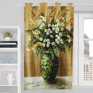 پرده پانچی طرح گل کد 8128 سایز 190x140 سانتی متر