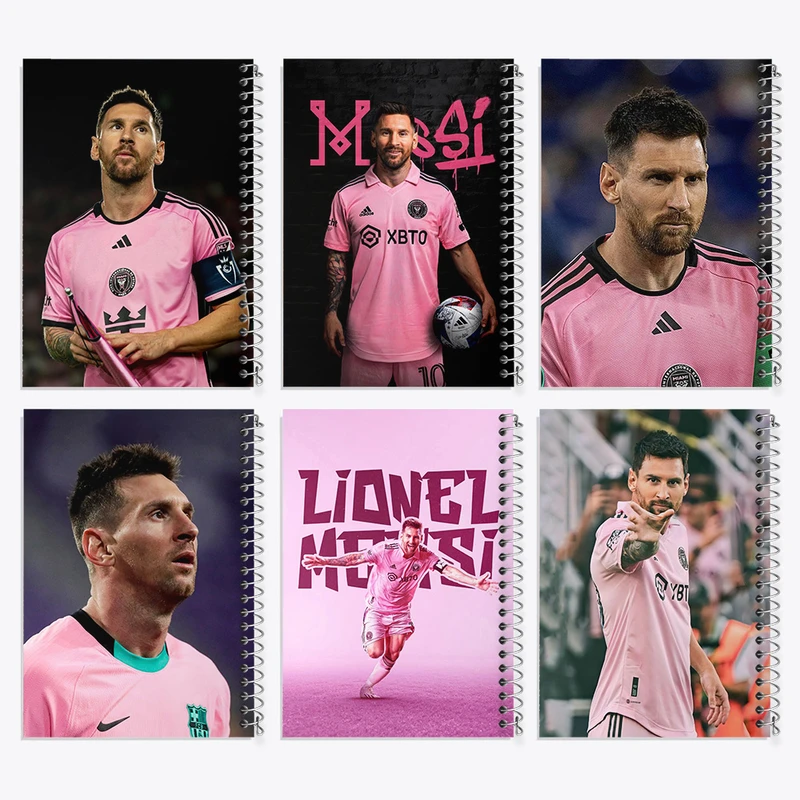 دفتر مشق 100 برگ خندالو طرح لیونل مسی کد 337 مجموعه 6 عددی