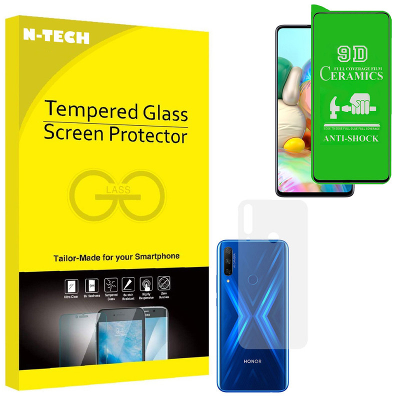  محافظ صفحه نمایش سرامیکی انتک مدل CRBKM-01 مناسب برای گوشی موبایل هوآوی آنر 9X به همراه محافظ پشت گوشی 