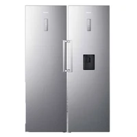 یخچال و فریزر دوقلو 40 فوت هایسنس مدل RS370S/FS270S، دارای نمایشگر و بدون برفک، با ارتفاع 186، پهنای 120 و عمق 67 سانتی&zwnj;متر، میزان مصرف انرژی A+، دارای 5 طبقه در یخچال و 5 کشو در فریزر، دارای سیستم نوفراست