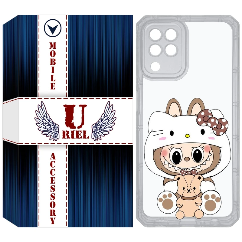 کاور یوریل قاب مدل Clear کد 124 طرح لبوبو Labubu مناسب برای گوشی موبایل سامسونگ Galaxy A22 4G / M32 / M22