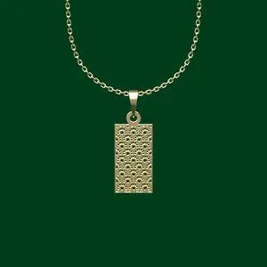 گردنبند طلا 18 عیار زنانه مدوپد مدل مستطیل کد FF2-1-1039