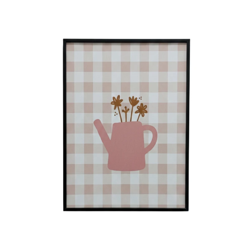 تابلو طرح گل‌های قوری‌نشین فریم مشکی 