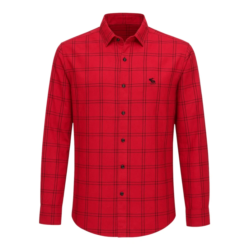 پیراهن آستین بلند یقه دکمه دار مردانه مدل دکمه ای