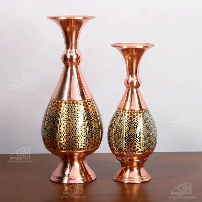 ‎گلدان‎ ‎مس و خاتم‎ ‎‎‎‎ ‎ ‎‎‎طرح‎ ‎شمسه‎ ‎ ‎‎‎‎‎مدل 1015700027