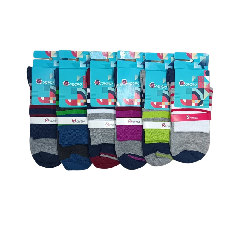 جوراب ساق بلند مردانه رادان مدل 1001-20 بسته 6 عددی