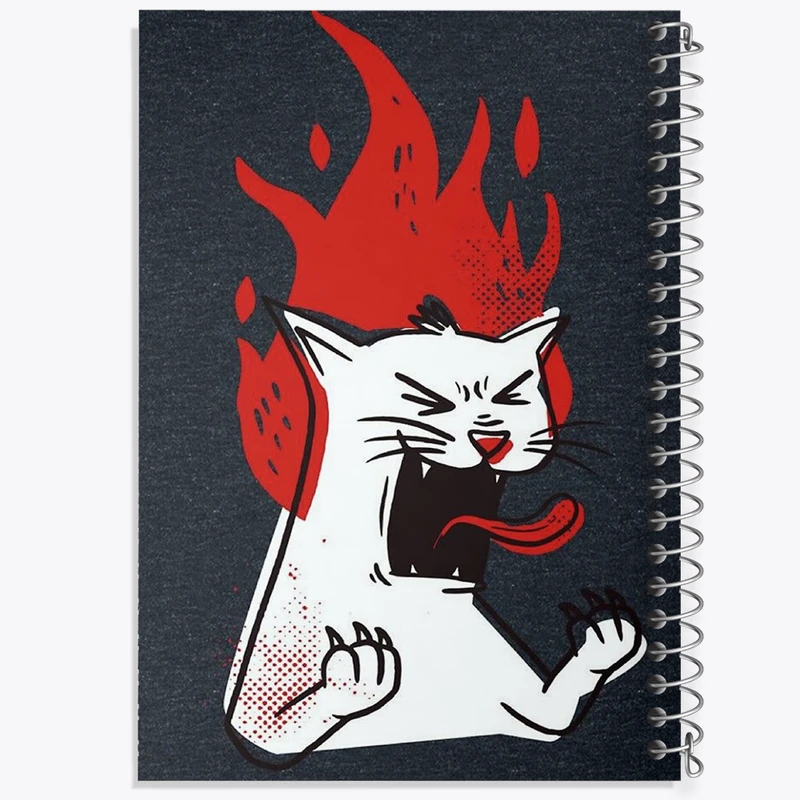 دفتر مشق 50 برگ خندالو طرح گربه عصبانی کد N5854