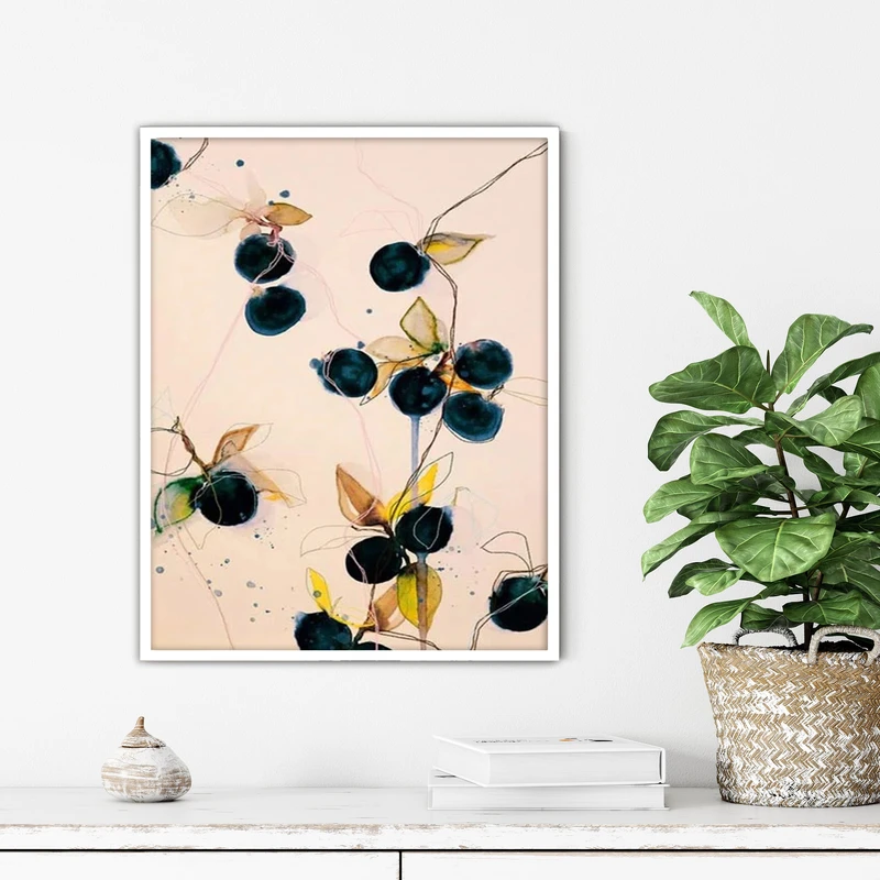 تابلو آتریسا طرح گل مدرن مدل ATFF285 فریم سفید