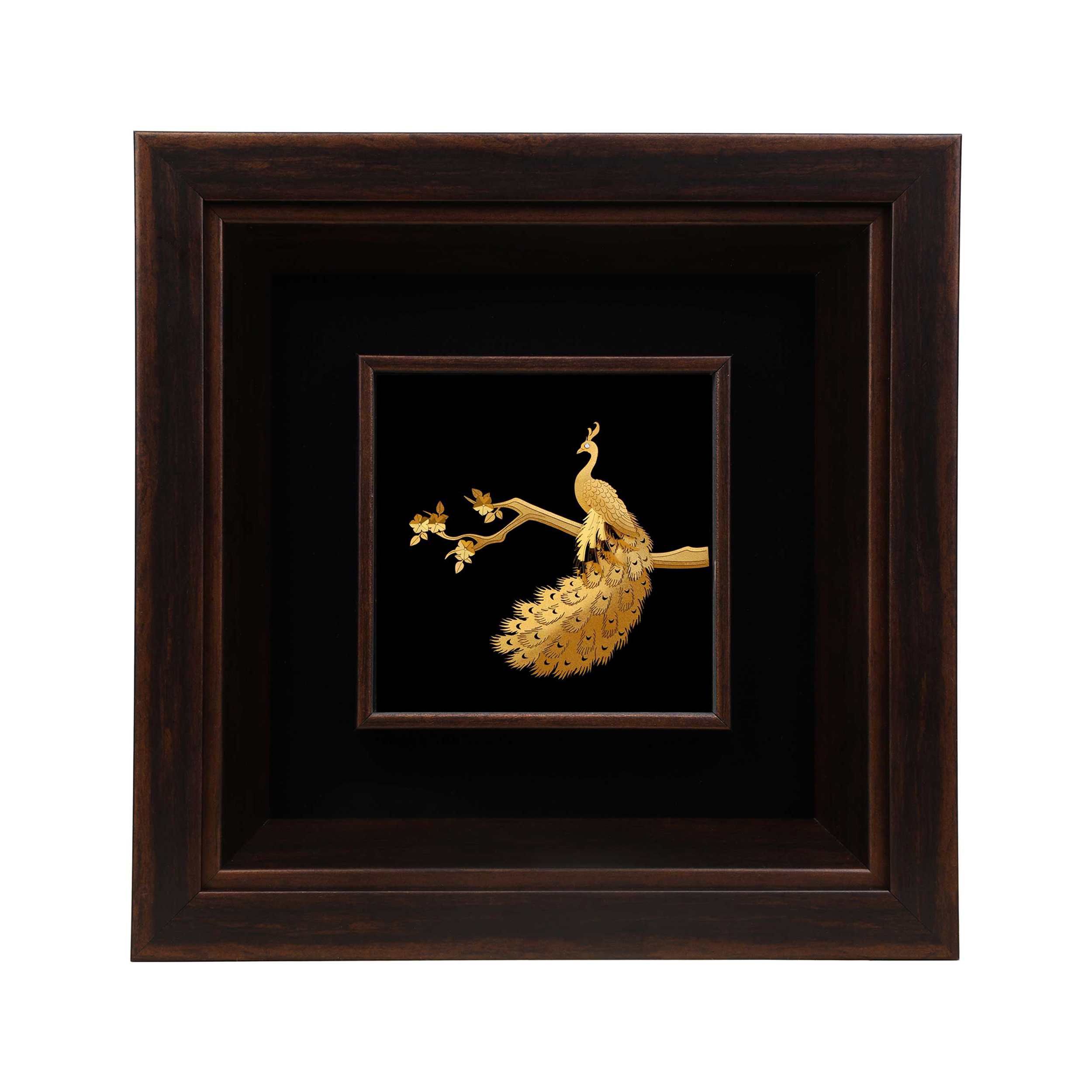 تابلو طلا کوب دانژه طرح طاووس کد TSGH2424246