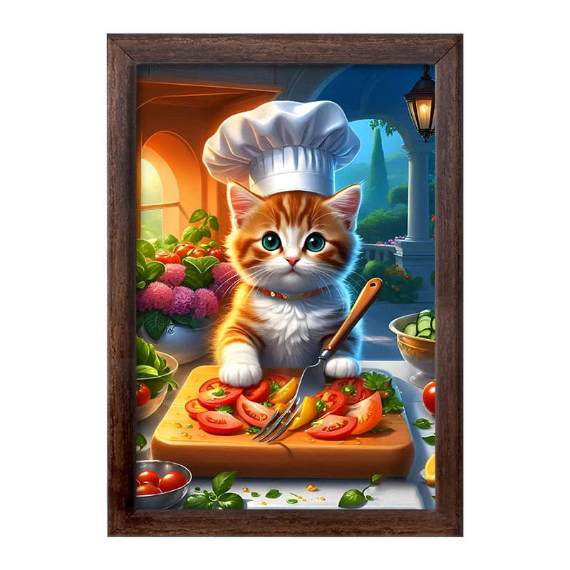 تابلو خندالو طرح گربه آشپز کد F6750