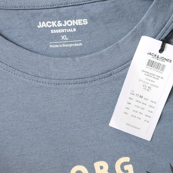 تی شرت آستین کوتاه مردانه جک اند جونز مدل STEEL-BLUE12222325 -  - 9