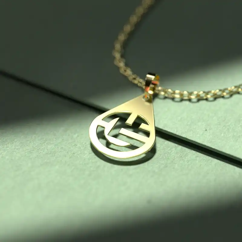 گردنبند طلا 18 عیار زنانه مدوپد مدل  طرح علی کد O1006