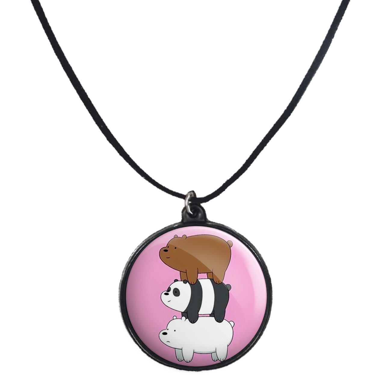 گردنبند پرمانه طرح خرس‌های کله‌فندقی کد pmb.10264 مدل دو طرفه