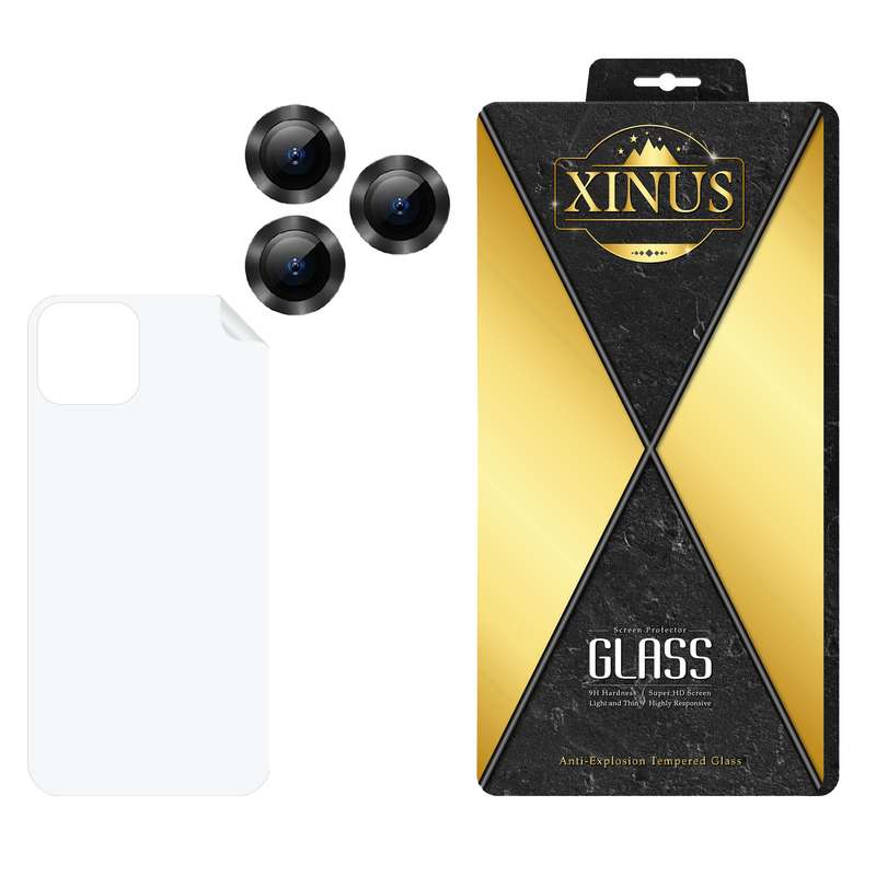 محافظ لنز دوربین ژینوس مدل 2RN مناسب برای گوشی موبایل اپل iPhone 11 Pro Max به همراه محافظ پشت گوشی