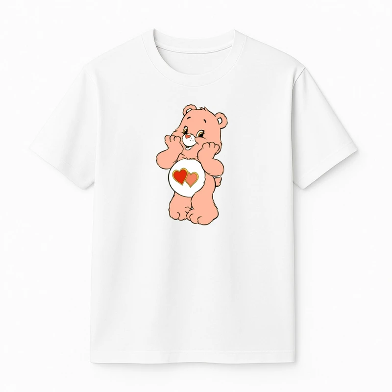 تی‌شرت آستین کوتاه دخترانه مدل خرس قلبی 