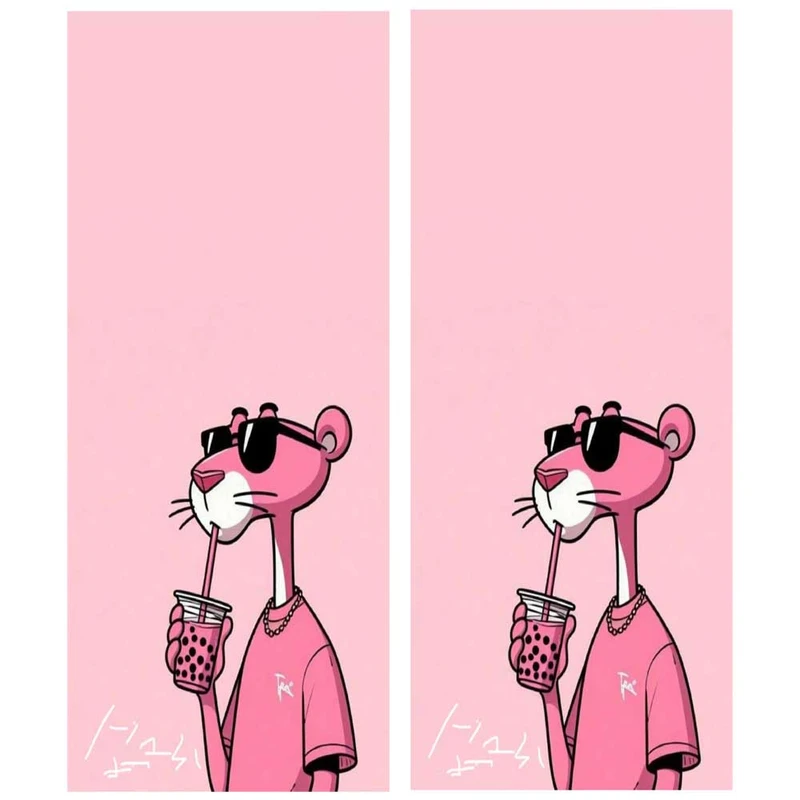 برچسب ستون خودرو طرح پلنگ صورتی کد BS052 بسته دو عددی