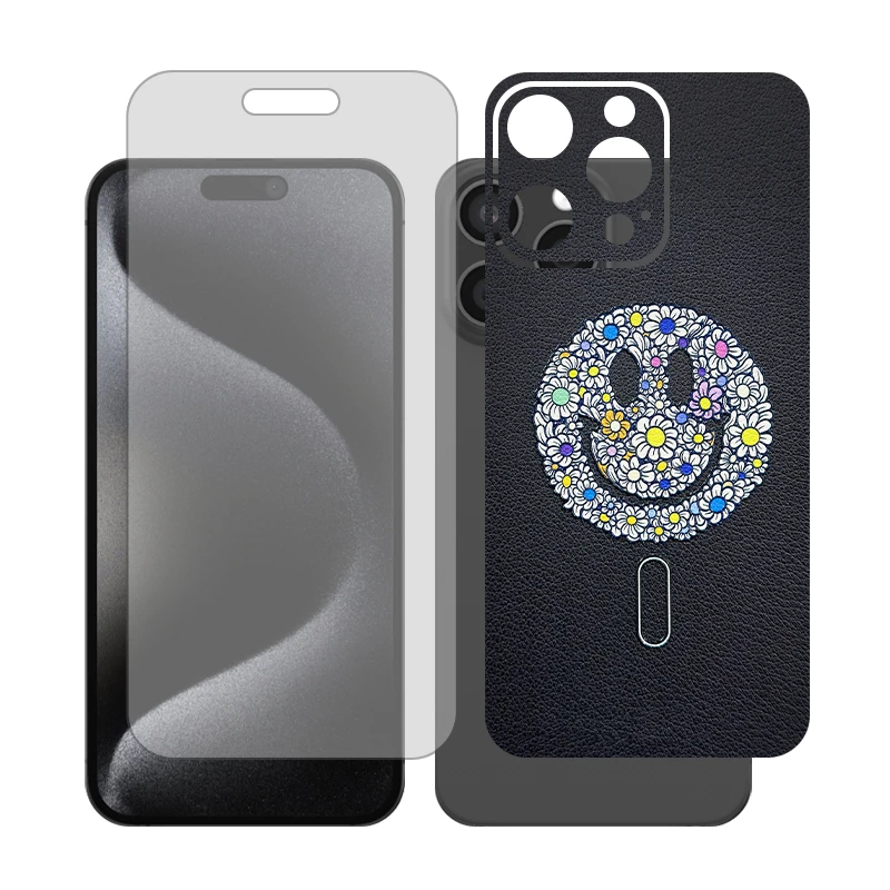 محافظ صفحه نمایش شفاف گلس مدل Together مناسب برای گوشی موبایل اپل iPhone 15 Pro Max به همراه برچسب پوششی پشت گوشی