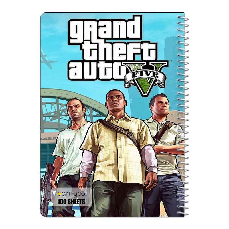 دفتر مشق 100 برگ سیمی کارنیکا طرح جی تی ای Grand Theft Auto کد 61001