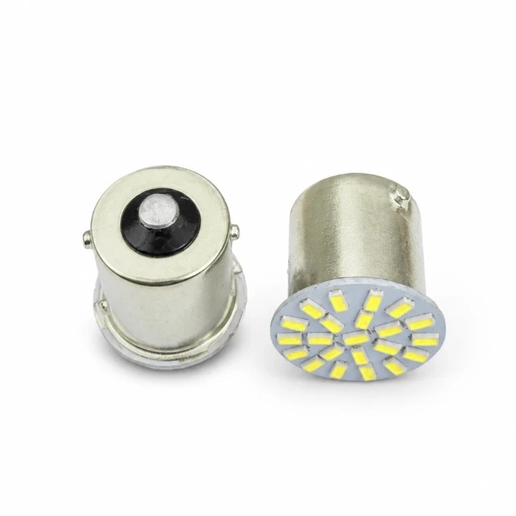 لامپ ال ای دی خودرو سام مدل فندقی 22smd کد w پایه تک کنتاکت ۱۱۵۶ مجموعه دو عددی