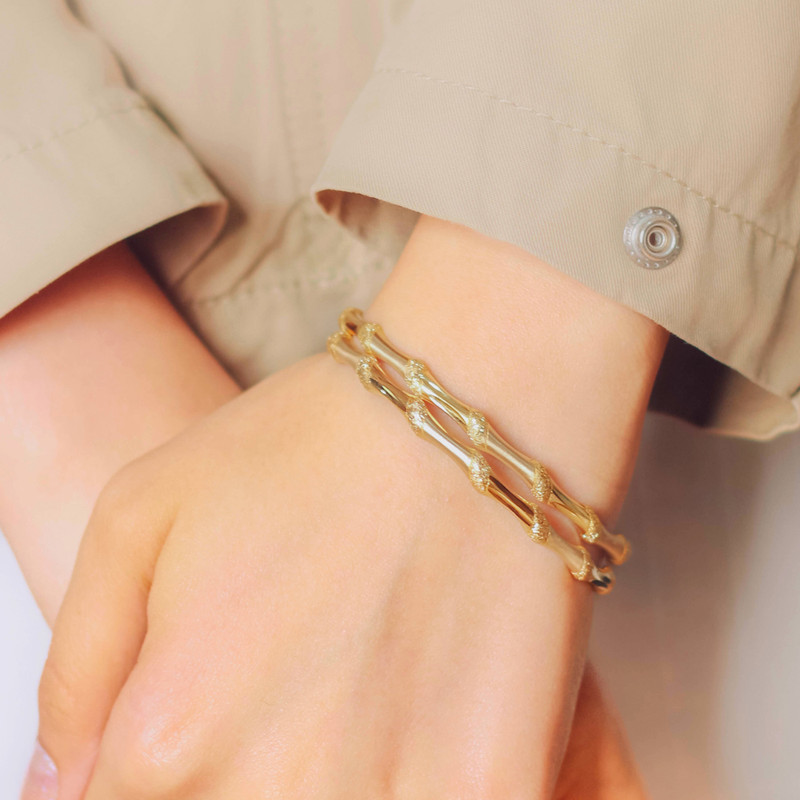 النگو طلا 18 عیار زنانه زرالتون مدل بامبو کد 4