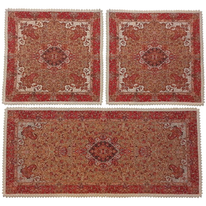 ست سه تکه رومیزی ترمه کد TRSETE3