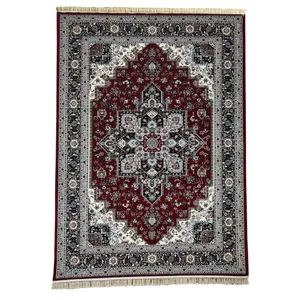 فرش ماشینی فرخ مهر مدل هریس کد c2n.401 زمینه لاکی