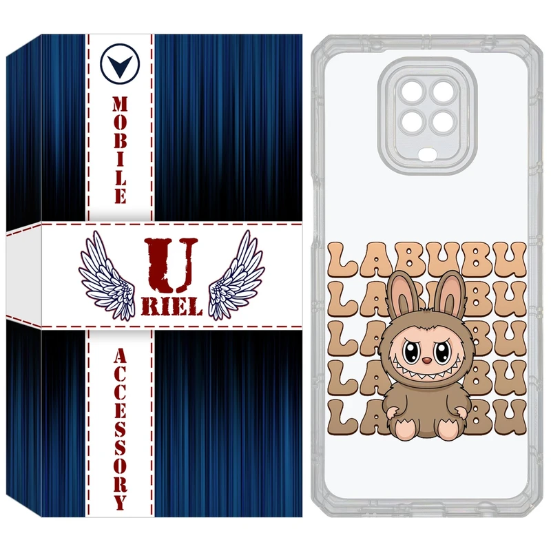 کاور یوریل قاب مدل Clear کد 134 طرح لبوبو Labubu مناسب برای گوشی موبایل شیائومی Redmi Note 9S / Note 9 Pro / Note 9 Pro Max