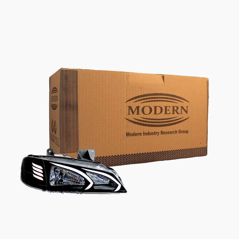 چراغ جلو خودرو گروه پژوهش صنعت مدرن مدل AMG مناسب برای پژو پارس بسته دو عددی