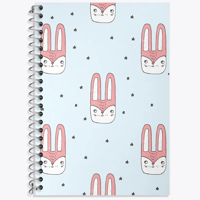 دفتر زبان 50 برگ خندالو مدل دو خط طرح خرگوش کد N779