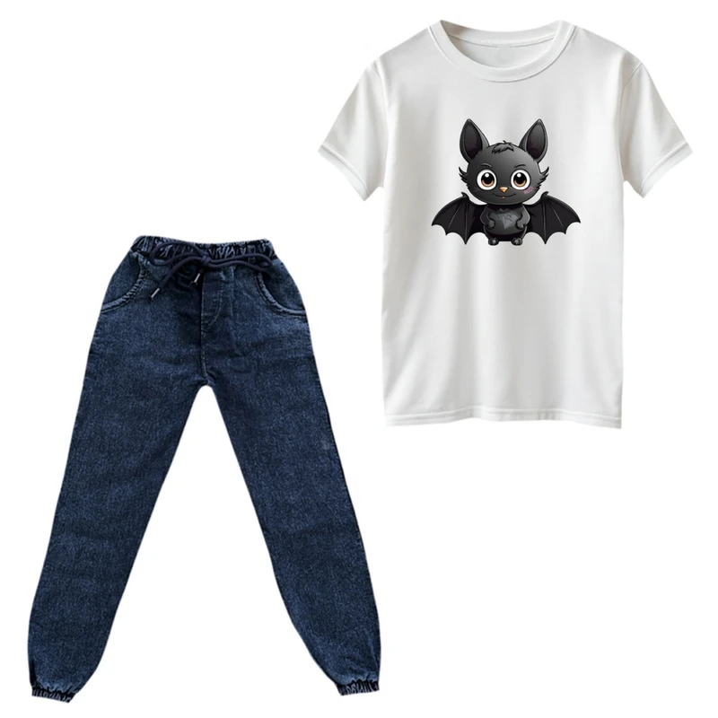 ست تی‌شرت و شلوار پسرانه مدل خفاش کوچولو