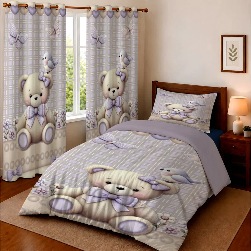 سرویس خواب یک نفره چهار تکه شبنواز مدل خرس 120 کد 6330 
