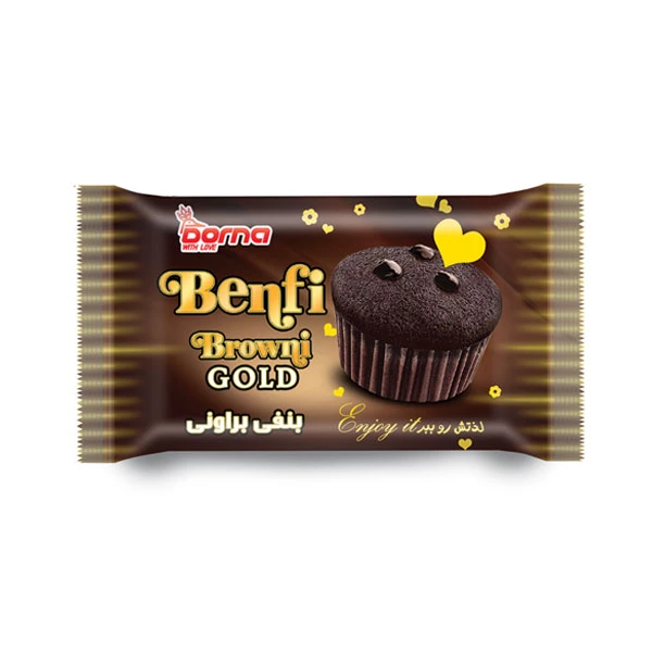 کیک شکلاتی مغز دار بنفی درنا - 50 گرم بسته 24 عددی
