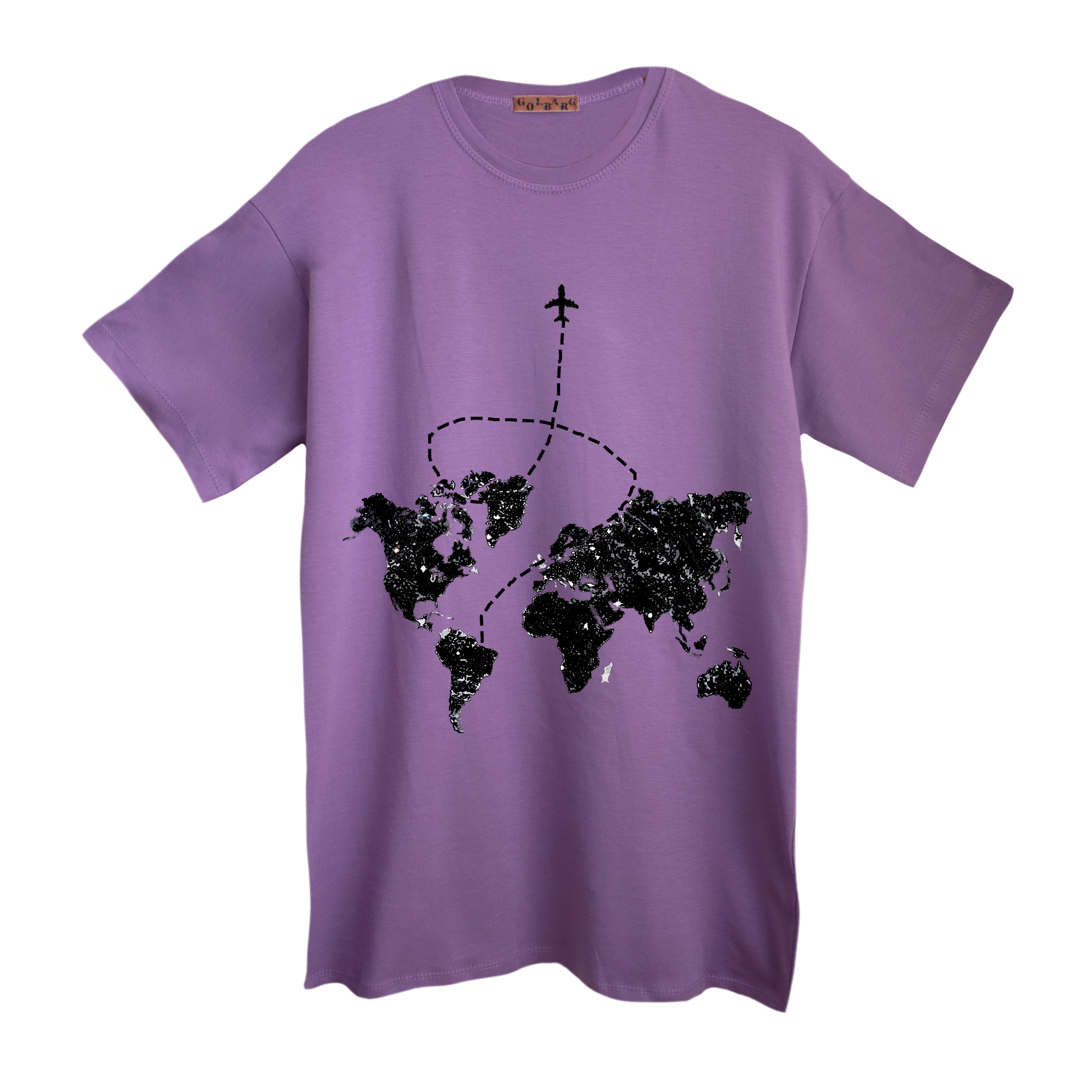 تی شرت آستین کوتاه مردانه مدل نقشه جهان