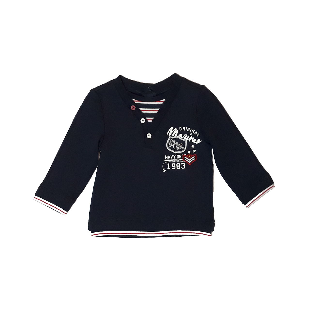 تی شرت آستین بلند نوزادی پسرانه اوریجینال مارینز مدل 045244