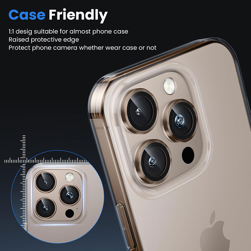 محافظ لنز دوربین اسپایدر مدل Desert Titan Metal Ring مناسب برای گوشی موبایل اپل Iphone 16 Pro / 16 Pro Max