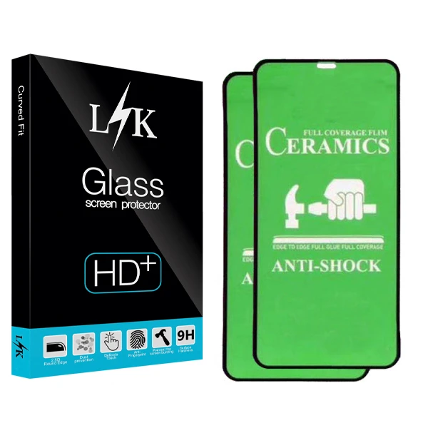 محافظ صفحه نمایش سرامیکی ال کی مدل +HD مناسب برای گوشی موبایل اپل Iphone 11pro بسته دو عددی