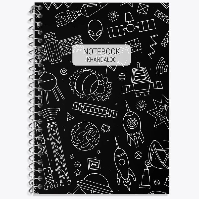 دفتر زبان 50 برگ خندالو مدل دو خط طرح فضایی کد N585
