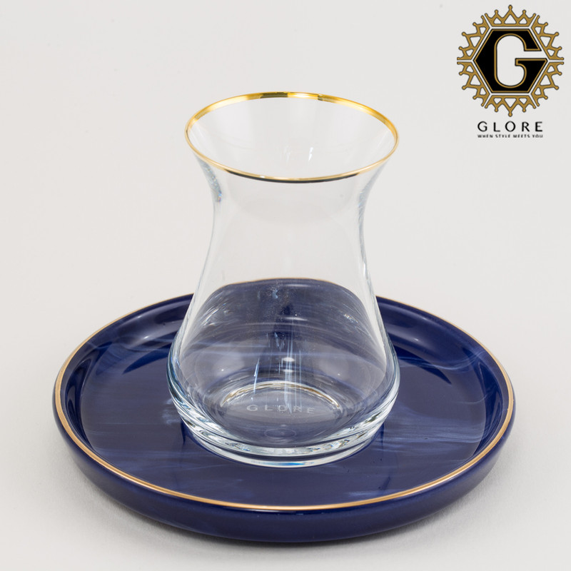 سرویس چای خوری 18 پارچه گلور مدل ابر وباد به همراه شیرینی خوری