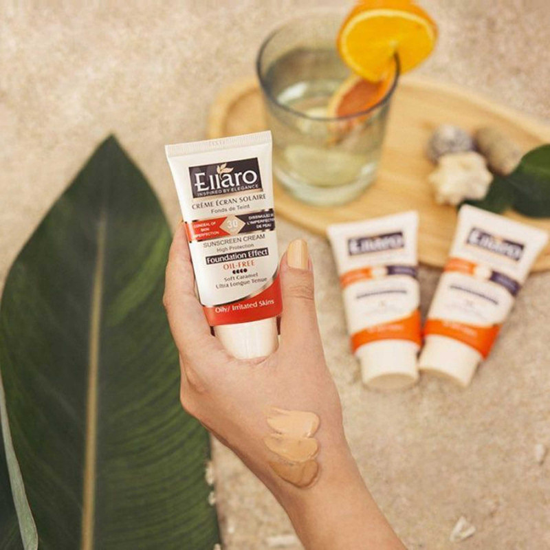 کرم ضد آفتاب رنگی الارو سری Foundation Effect SPF30 مدل High Protection مناسب پوست های چرب حجم 40 میلی‌لیتر