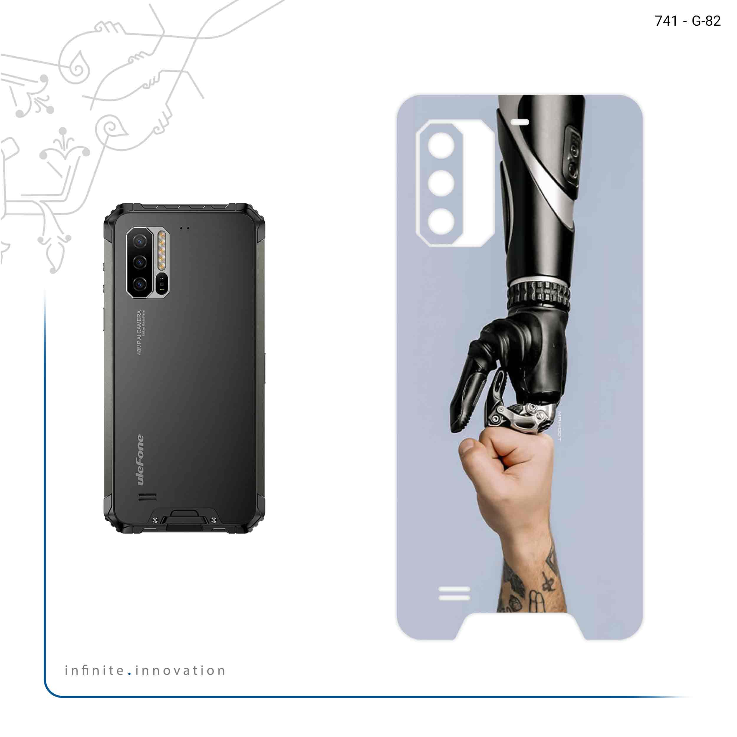 برچسب پوششی ماهوت مدل Robotics مناسب برای گوشی موبایل یولفون Armor 7