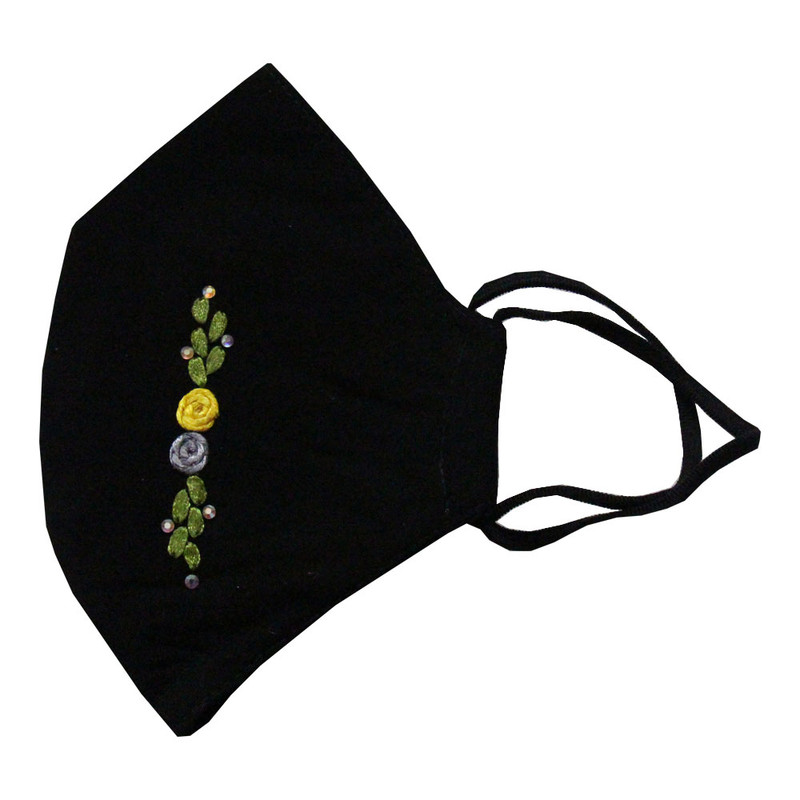 ماسک پارچه ای زنانه مدل ربان دوزی کد M1005