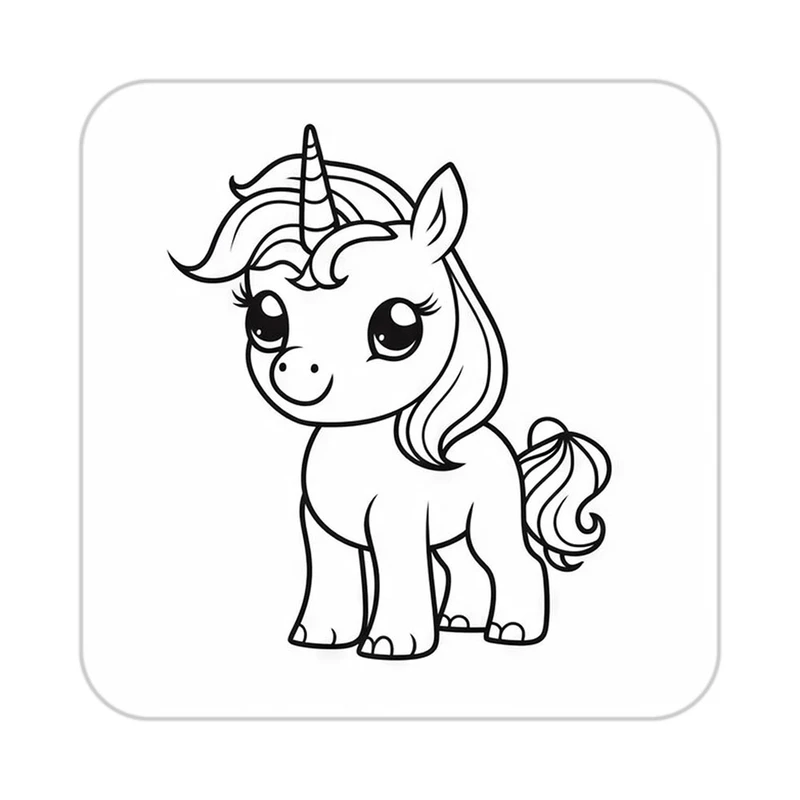 زیر لیوانی کاکتی طرح اسب تک شاخ و یونیکورن مدل mp31960