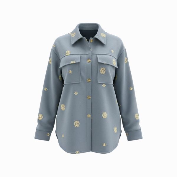 مانتو زنانه مدل جیر طرح چشم کد E1e