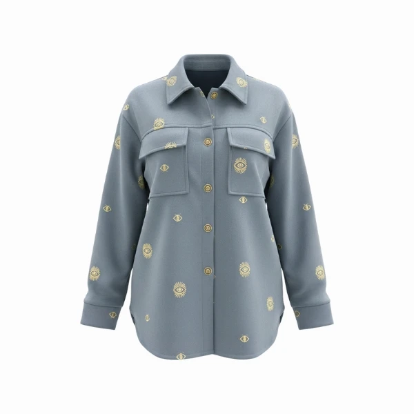 مانتو زنانه مدل جیر طرح چشم کد E1e