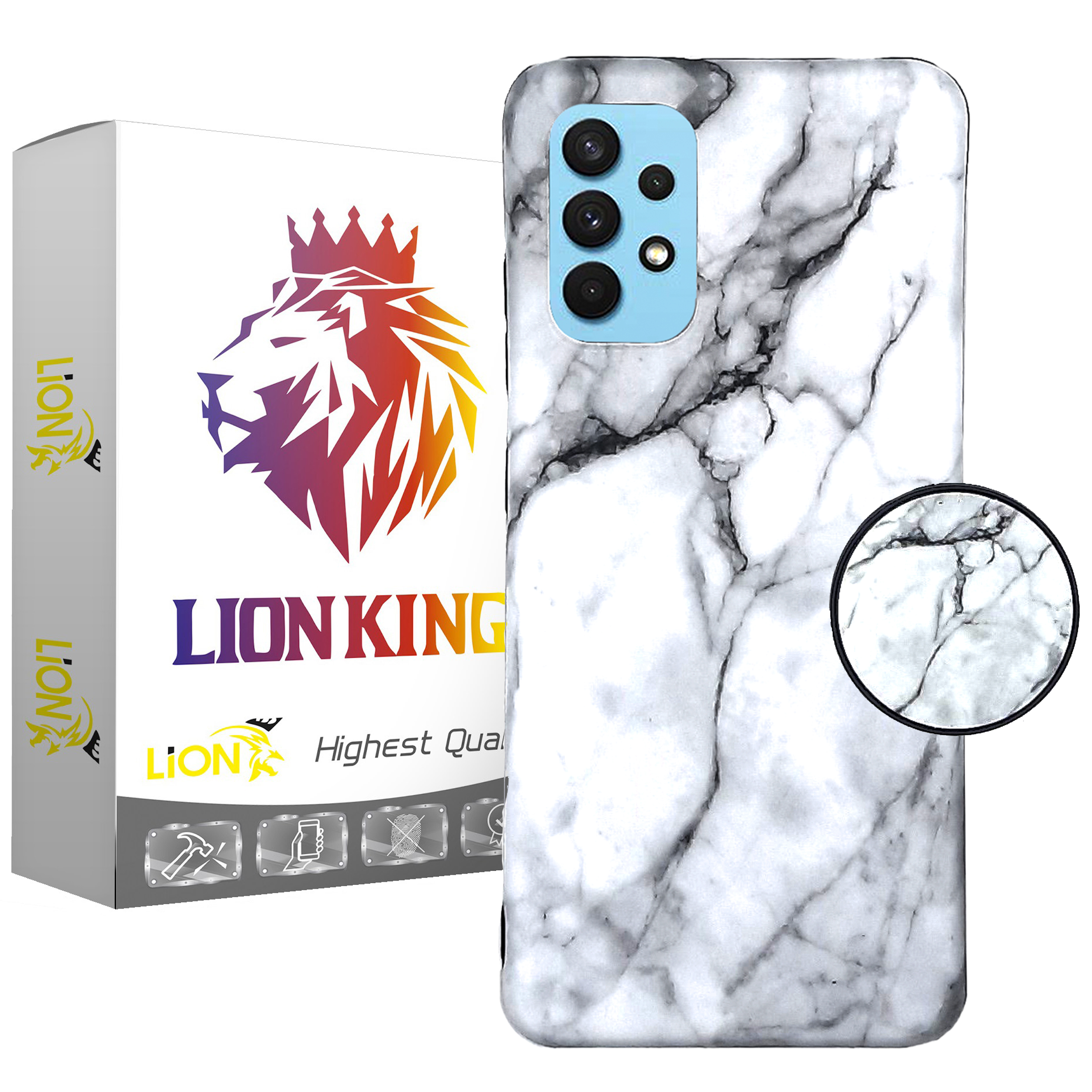   کاور لاین کینگ مدل stone مناسب برای گوشی موبایل  سامسونگ Galaxy A32 4G  به همراه پایه نگهدارنده