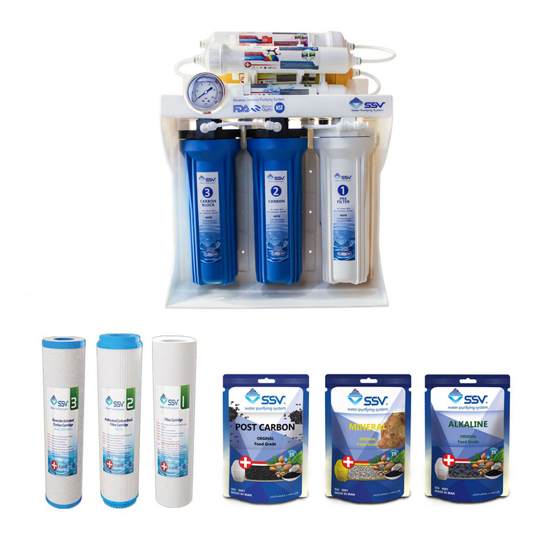 دستگاه تصفیه کننده آب اس اس وی مدل BlueStar X800 به همراه فیلتر سه عددی و شارژ بسته 3 عددی دستگاه تصفیه کننده آب اس اس وی مدل BlueStar X800 به همراه فیلتر سه عددی و شارژ بسته 3 عددی