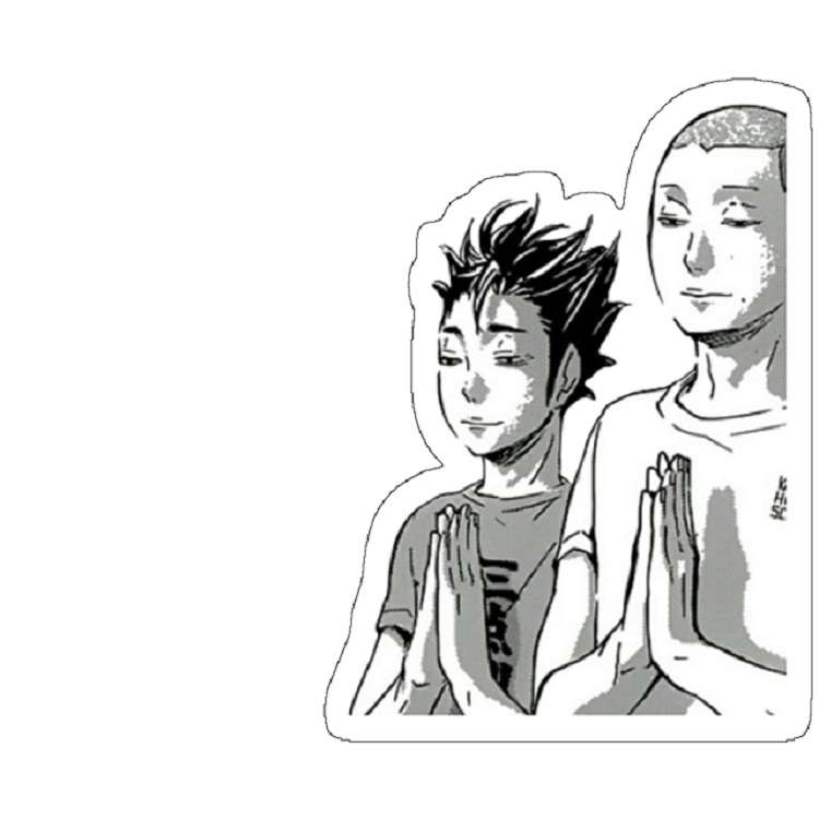 استیکر مدل Nishinoya & Tanaka Prayer Haikyuu Manga
