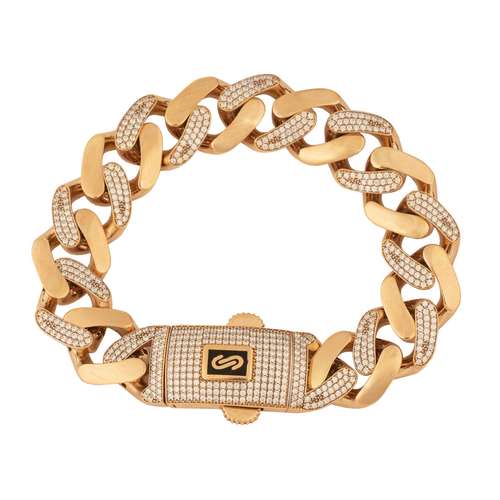 دستبند زنجیری طلا 18 عیار زنانه گالری تاج آبادی مدل کارتیه موناکو کد 614