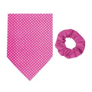 کش مو دخترانه مدل خالدار Z_76 به همراه دستمال سر