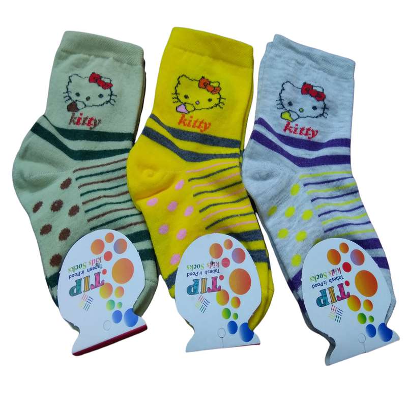 جوراب دخترانه تابش ایران پود مدل 0100 مجموعه 3 عددی